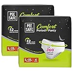 Pee Safe Comfort Period Panties | L-XL | 8 Panties | 360° Protection | 12 Hr Protection | Leak Proof | Overnight Comfort | Rash & Toxin Free | Seamless Fit- Amazon