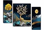 SAF paintings Unique 3D Print Deer Nature Modern Art MDF Framed Painting (SANFJM31040, Multicolour, 12 inch x 18 inch, Set of 3)- Amazon