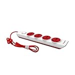Goldmedal i-Design 4×1 Extension Board | 4 Universal Sockets | Master Switch with LED Indicator | 3 Pin Plug | 2-Meter Extension Cord | Multi Plug for Home Appliances & Office | Red & White- Amazon