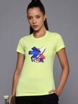 Hrx By Hrithik Roshan Women Brand Logo Printed Slim Fit T-shirt- Myntra