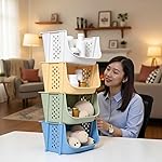 Stackable Ventilated Plastic Storage Baskets – Multi-Purpose Organizer Bins for Kitchen, Toys, Pantry & Bathroom – Durable, Space-Saving & Easy to Clean (set of 4)- Amazon