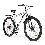 Urban Terrain Galaxy Pro Steel High Performance Mountain Cycles for Men 26T with Front Suspension & Dual Disc Brake MTB Bike Single Speed | Ideal for 13+ Years, Frame Size : 17 inch, (White)- Amazon