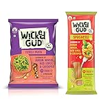 WickedGud 2X Fiber Fusilli & Spaghetti Pasta Combo | No Maida | Durum Wheat Semolina | Brown Rice | Red Lentils | Healthy Diet Pasta – 400gm x 2- Amazon