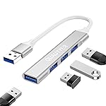 USB Hub for Laptop, USB Multiport Adapter Multiple USB Port Extender USB a hub USB Splitter 1 in 4 Out with USB 3.0 hub 4 Port USB hub for PC, Mac, Mouse, HDD, Keyboard,iMac,Flash (Crystal Silver)- Amazon