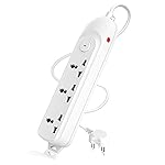 Cablet Extension Board 1500W 6A | 3 Universal Multi Plug Sockets with Surge Protector, Overload Protection, 1.8M Heavy Duty Cord, LED Indicator Master Switch, Spike Guard Power Strip for Home & Office- Amazon