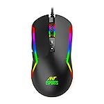 Ant Esports GM330 RGB Optical Wired Gaming Mouse – Black, Multicolor Backlit Lighting, 12800 DPI Optical Sensor with Software, Light Weight and Flexible Braided Cable- Amazon