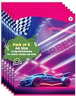 TARGET PUBLICATIONS A4 Size Long Notebooks for Students | Single Line Ruled 76 Pages in Each | Soft Cover, 21 cm x 29.7 cm Approx | GSM 57 | Useful for School, College & Office | Set of 6 | Car- Amazon