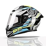 TVS Racing Titan Series Full Face Helmet for Men | Premium Bike Helmets with ABS Shell, UV Paint | Quick Release System | Aerodynamic Design | DOT & ISI Certified- Amazon