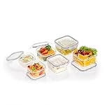 Steelo Sofresh Plastic Kitchen Storage Square Container Set Kitchen Organiser Air Tight Container Set Fridge safe US FDA Approved PET Food Grade Heavy Duty Material, BPA Free (White, Pack of 6)- Amazon