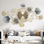FNF Creation Modern 3D Metal Ginkgo Leaf Design Wall Clocks Decorative Silent …more- Flipkart