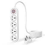 ZEBRONICS PS4200H Power Strip – 4 Universal Sockets | 1500W | LED Indicator with Master Switch | Surge & Spike Protection | 2M Durable Copper Cable | Ideal for Home & Office Use (White)- Amazon