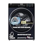 Haier 7 Kg 5 Star Powered by AI-DBT with PuriSteam, 525mm Super Drum Fully Automatic Front Load Washing Machine (HW70-IM12929BK, Inverter Motor with In-Built Heater, Black)- Amazon