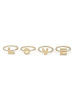 ZAVERI PEARLS Set of 4 Gold Tone LOVE Contemporary Rings For Women-ZPFK13733- Amazon