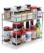 Stainless Steel 2 Tier Countertop Kitchen Rack|Pantry Storage Organizer | Multipurpose Storage Organizer | Kitchen Racks | Kitchen Organizer | Kitchen Accessories Rack, Tiered Shelf- Amazon