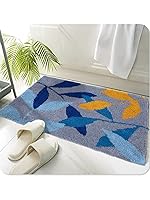 AAZEEM Bath Mat for Bathroom Entrance Soft Door Mat/Hotel Balcony Floor Carpet for Home Anti Skid mat for BathroomFloor Mats for Home Cotton Abstract Doormat 40x60cm (Light Blue) Rectangular- Amazon