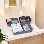 Go Hooked Set of 3 Plastic Storage Trays Dark Grey – Multipurpose Organizers for Kitchen, Office, Makeup, and Stationery – Durable and Easy to Clean- Amazon