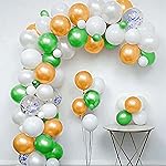 ITAF Orange White & Green Metallic Shiny Balloons and Blue Confetti Balloons For Birthday/Anniversary/Engagement/Wedding/Farewell/Any Special Event Theme Party Decoration – Pack of 50- Amazon