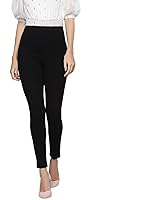 SASSAFRAS Black Back Zipper High Waist Jeggings- Amazon