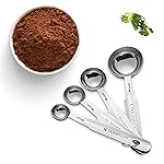 WALKN Stainless Steel Measuring Spoons Set | 4-Piece with Handles | Kitchen Gadgets for Cooking & Baking | for Dry or Liquid Ingredients (1.25ml, 2.5ml, 5ml, 15ml)- Amazon