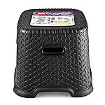 CELLO Classic Perfect Posture Plastic Stool | Plastic Stool for Sittng | Light Weight & Stackable | Ideal for Kitchen, Suitable for Home, Office, Hotel & Bathroom |Small | Black- Amazon