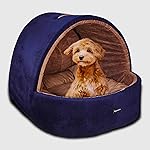 Amazon Basics Premium Soft Velvet Cave House Bed for Toy Breed Dogs and Cats |Medium 59 x 56 x 48 cm- Amazon