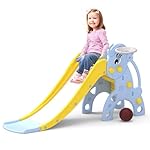 Lifelong Cuppy Unicorn Slide for Kids 2-7 Years | Toddler Playset with Basketball & Hoop | Portable & Durable Smooth Slider for Indoor Outdoor Play | Lightweight & Easy to Assemble (Yellow, Blue)- Amazon