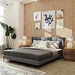 Royaloak Willow Upholstered King Bed | Solid Wood Upholstery Head Board King Bed Linen Upholstery | Fabric | Modern Design King Size Bed | Strong & Durable Bed King Size | Wooden Bed King Size- Amazon