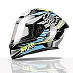 TVS Racing Titan Series Full Face Helmet for Men | Premium Bike Helmets with ABS Shell, UV Paint | Quick Release System | Aerodynamic Design | DOT & ISI Certified- Amazon