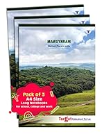 A4 Size Long Notebooks for Students | Single Line Ruled 140 Pages in Each | Soft Cover, 21 cm x 29.7 cm Approx | GSM 57 | Useful for School, College & Office | Set of 3 | Mawsynram- Amazon