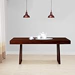 HomeTown Austin Solid Wood Six Seater Dining Table in Honey Colour- Amazon