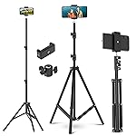 Tygot Lightweight & Portable Portable 7 Feet (84 Inch) Long Tripod Stand with Adjustable Mobile Clip Holder for All Mobiles & Cameras (Black)- Amazon
