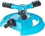 ROKTRY 360 degree Rotating Lawn Sprinkler, Heavy Duty Moon‑Shaped Streamlined Base Automatic Water Sprinkler for Garden Lawn Irrigation Watering Tool- Amazon