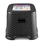 CELLO Classic Perfect Posture Plastic Stool | Plastic Stool for Sittng | Light Weight & Stackable | Ideal for Kitchen, Suitable for Home, Office, Hotel & Bathroom |Small | Black- Amazon