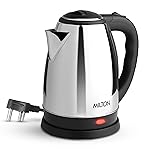 Milton Appliances Go Electric Kettle 1.8 Litre I 3X Protection – Dry Boil, Auto Shut Off, Overheat I 1350 Watt I Super Fast Boiling I Stainless Steel I 360° Power Base I 1 Year Warranty- Amazon