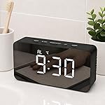 Smart LED Digital Alarm Clock with Loud Alarm, Temperature & Date Display | USB Powered Table Alarm Clock for Bedroom & Office, USB Cable for Continuous Display-Black- Amazon