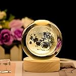 Desidiya Moon Crystal Ball Night Light,2.4 Inch Glass Ball Night LED Lamp with Woodern Base,Decorations Gifts for Men,Women,Kids,Boys,Girls | Gifts for Woman | Valentine Gift for Girlfriends- Amazon