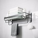 Premium Aluminum Folding Towel Rack in Bathroom, Towel Rod for Bathroom with Hooks and Hangers, Towel Holder in Bathroom, 24 Inches- Amazon