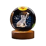 3D Cat Figurine Crystal Ball Lamp, Cat-Light Lamp ​with Wooden Base, Gifts for Cats Lovers, Stuff for Animal Lovers, Birthday Christmas Mothers Day Temed Items for Women Lovar- Amazon
