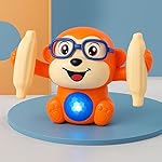 Kidsmate Dancing Monkey Toy for Kids | Tumbling, Rolling & Spinning Toy with Bright LED Lights, Sound Effects | Voice Activation with Motion Sensor | Interactive Play for Toddlers & Kids – Orange- Amazon