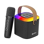 pTron Newly Launched Fusion Tunes 10W Mini Bluetooth Speaker with Wireless Karaoke Mic, 8Hrs Playtime, Vivid RGB Lights, Voice Effects, Multi-Play Modes BT5.1/TF Card & Type-C Charging Port (Black)- Amazon