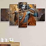 SAF krishna Paintings for Wall Decoration – Set Of Five, 3d modern art Painting for Living Room Large Size with Frames for Home Decoration, Hotel, Office 76.2 cm x 45 cm SANFPNLS35473- Amazon