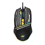 Ant Ghost 50 RGB Gaming Mouse with12800 DPI Wired Optical Gamer Mouse with 8 Programmable Buttons & Software Support DIY Key Binding Fast Fire Button 1KHz Polling Rate – Black- Amazon