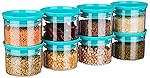 Floraware Plastic Storage Jar and Container Set I Air Tight & BPA Free Containers for Kitchen Storage Set I Grocery Kitchen Container Set I Multipurpose Jar, 500 Ml Each, (Blue, Set of 8)- Amazon