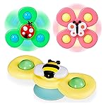 3Pcs Silicone Suction Cup Base Spinning Bath Toy Sensory Fidget Baby Bath Spinning Bath Toys for Toddlers & Infants Sticks to Window Table Baby High Chair Tray Bath- Amazon