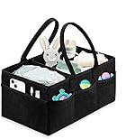 UCRAVO Baby Diaper Caddy Organizer Nursery Storage Bin with Changeable Compartments for Diapers, Baby Wipes, Kid Toys – Portable Multipurpose Basket for Car Travel – Nappy Bags for Mom – Black- Amazon