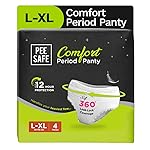 Pee Safe Comfort Period Panties | L-XL | 4 Panties | 360° Protection | 12 Hr Protection | Leak Proof | Overnight Comfort | Rash & Toxin Free | Seamless Fit- Amazon