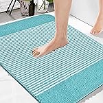 Microfiber Soft Anti Slip Water Absorbent Door Mat | Bath Mat with Rubber Bottom | Soft & Super Absorbent Mats for Shower | Quick-Drying Mats for Kitchen Bathroom (Sky Blue, 38X57 CM)- Amazon