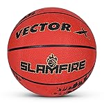 Vector X Slamfire 8 Panel Rubber Moulded Basketball |Size 7 Match Ball |Suitable for Practice Games & Training |Indoor Outdoor|Ideal for Kids, Youth & Adults| Suitable for All Surfaces (Orange)- Amazon