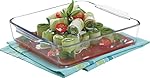 Signoraware Bake ‘N’ Serve Square Bakeware Safe and Oven Safe Glass Dish Tray | Borosilicate Glass Bowl Container | Microwave Oven Safe Baking (1100ml, Set of 1, Clear)- Amazon