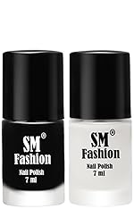 Long Lasting Nail Polish | Nail Paint Combo 7 ml Each) – Set of 2 Black-White- Amazon